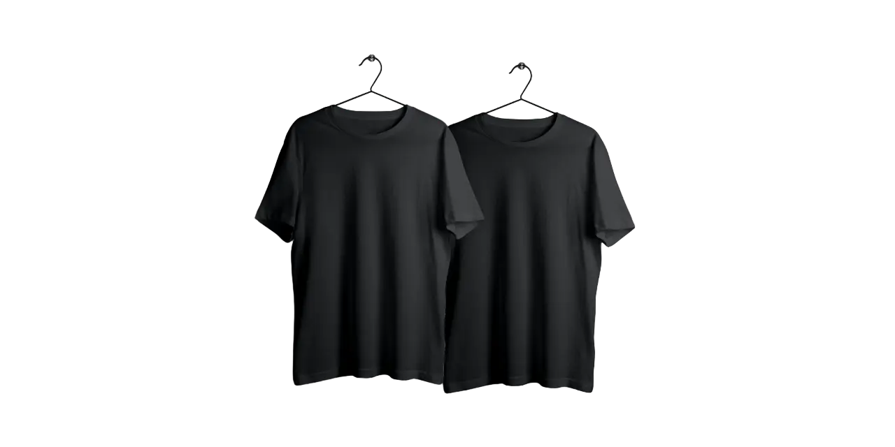 2 schwarze T-Shirts zum Blog der ultimative Leitfaden: Wie man eine Kapselgarderobe aufbaut 